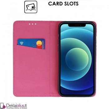 Telone atverčiamas dėklas - gėlėtas (Apple Iphone 12 Mini)